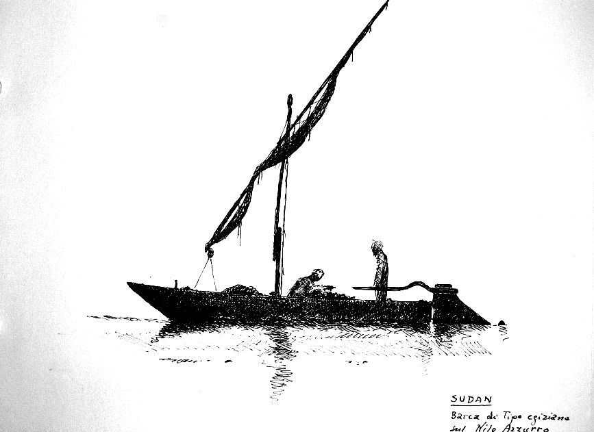 Sudan - barca di tipo egiziano sul Nilo Azzurro
