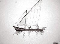  Francia - Nacelle della Linguadoca - Battella con ricupero di vela latina