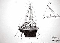  Francia - peniche di Barfleur - zona di influenza dello yachting. A bassa marea con sistema permanente di trattenuta verticale (a)