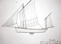  Francia - replica accurata di piatta con deriva della Baia di Aiguillon con vele originali, 1992 - miticultura L da 6 a 9 m