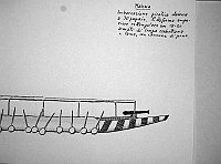  Malesia - imbarcazione pirata daiacca a 30 pagaie. Piattaforma superiore rettangolare con 18-20 armati di cerbottana e lame, con cannone di prua (seconda parte)