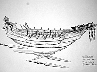  Barca Ainu che viene data come tributo (secondo Siebold)