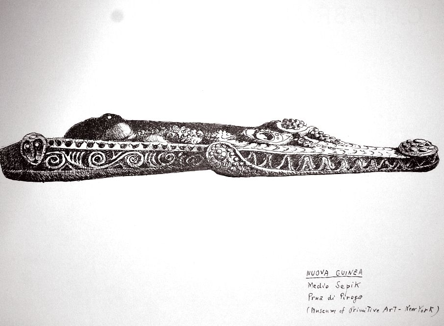 Nuova Guinea - Medio Sepik - prua di piroga (Museu of Primitive Art - New York)