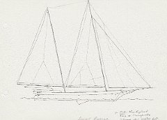 145 USA - New England - baia di Chesapeake - schema dell'oyster boat - small bugeye 
