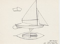 157 USA - Maryland - double ended skiff - vela con 'balance jib' - 1898 