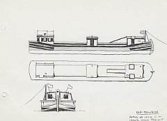186 USA - Maryland - battello da carico in un canale presso Hancock 1909 - traino con 3 mule 