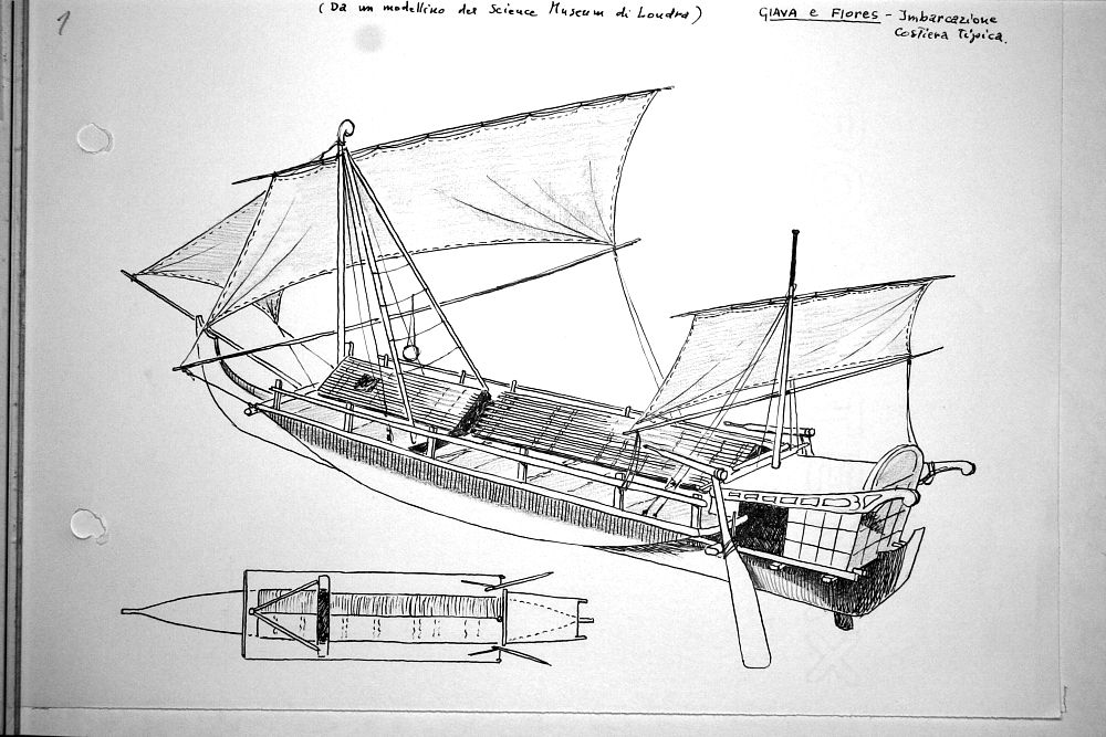 Giava e Flores - imbarcazione costiera tipica - da modellino del Science Museum di Londra