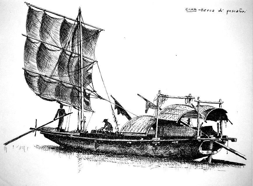 Cina - barca di pescatori