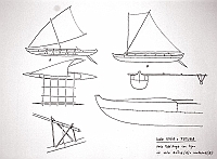  Isole Uvea e Futuna - Vaka Tafa'Anga con tipo di vela antica (A) e moderna (B)