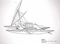  Tonga - piroga doppia di antico modello Va'a tele