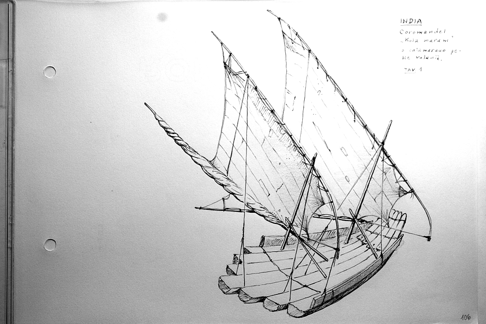 India - Coromandel - kila maram o catamarano pesce volante