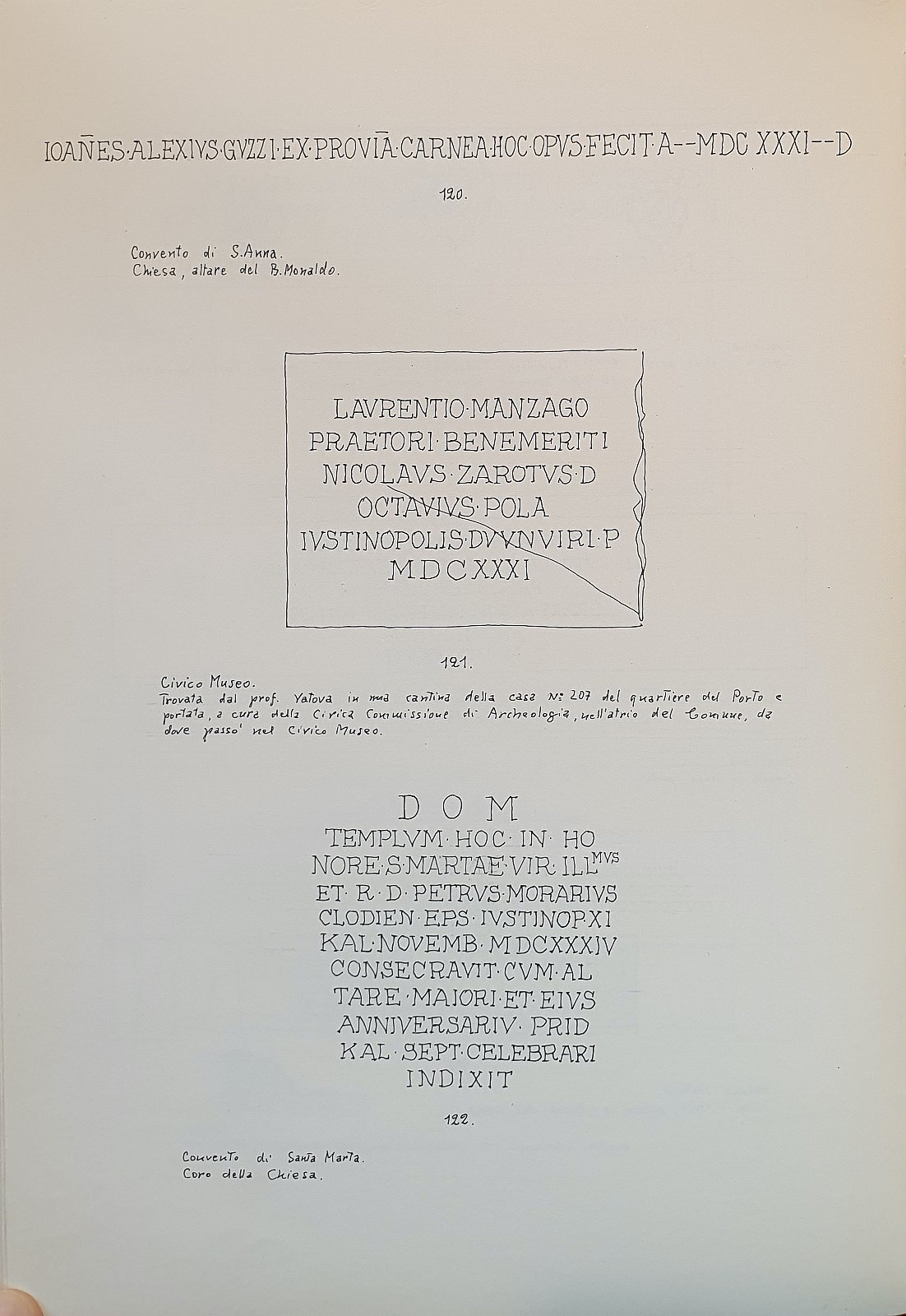 076 Sant'Anna 120 Civico Museo 121 Santa Marta 122