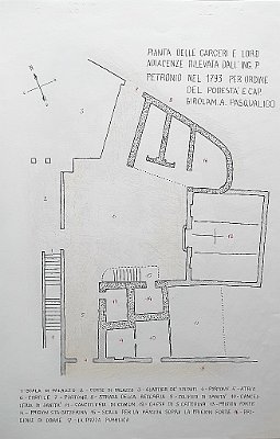 Pianta delle carceri e loro adiacenze rilevata dall'ing. P. Petronio nel 1793 per ordine del Podestà e ca. Girolam. A. Pasqualigo 