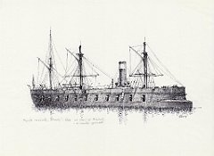 16-Fregata corazzata 'Drache' - 1866 - con alberi di trinchetto e maestra sghindati 