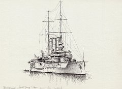57-Panzer Kreuzer 'Sankt Georg' - 1905 - Incrociatore corazzato 