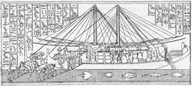 Navi della regina di Hatshepsut - bassorilievo egiziano del sec. XV a.C.