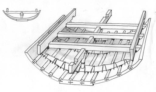 dettaglio costruttivo della barca funeraria di Cheope