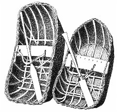 02 Inghilterra -
                  Coracles gallesi - evidenza dell'intelaiatura interna
                  