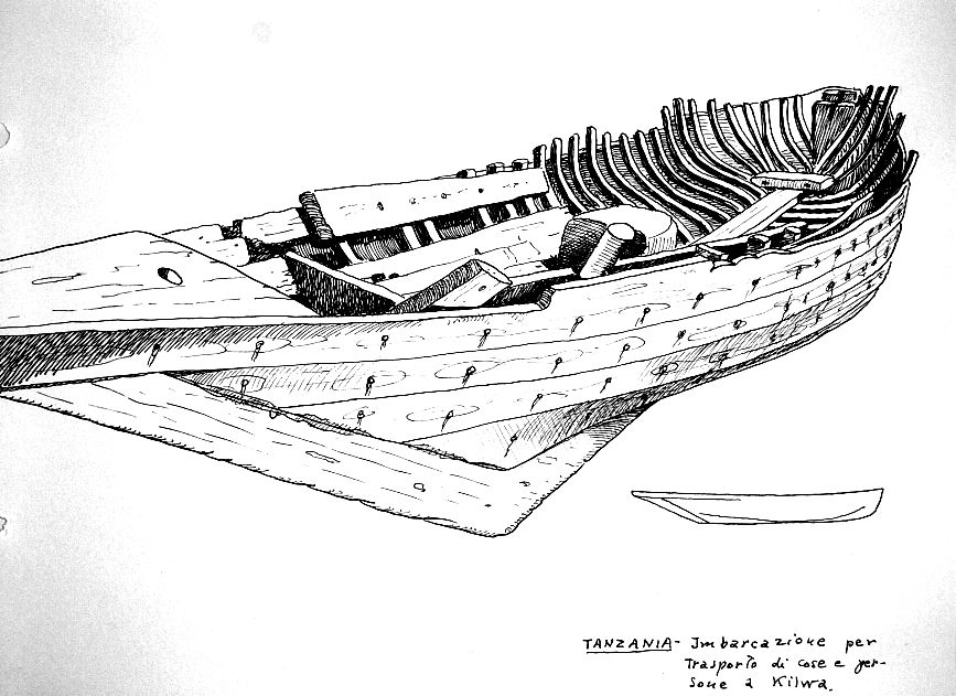 Tanzania - imbarcazione per trasporto di cose e persone a Kilwa
