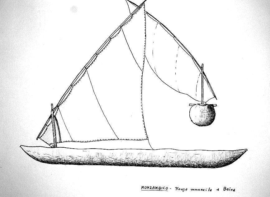 Mozambico - piroga monoxila a Beira