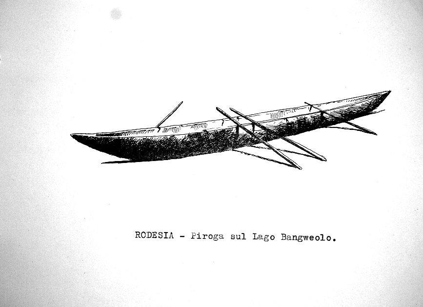 Rodesia - piroga sul Lago Bangweolo