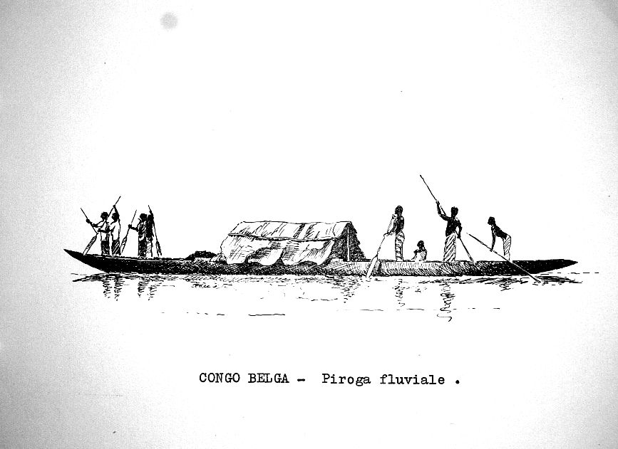 Congo Belga - piroga fluviale