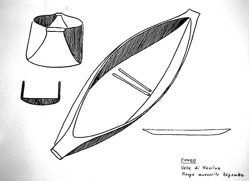 Congo - Valle di Koilou - piroga monossile Bayombe