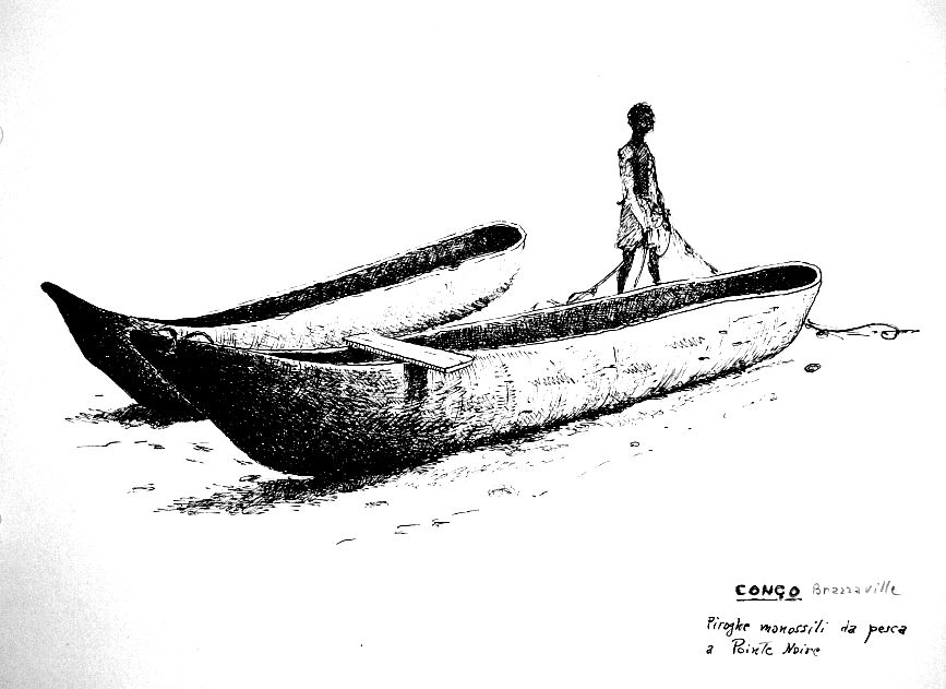 Congo - Brazzaville - piroghe monossili da pesca a Pointe Noire