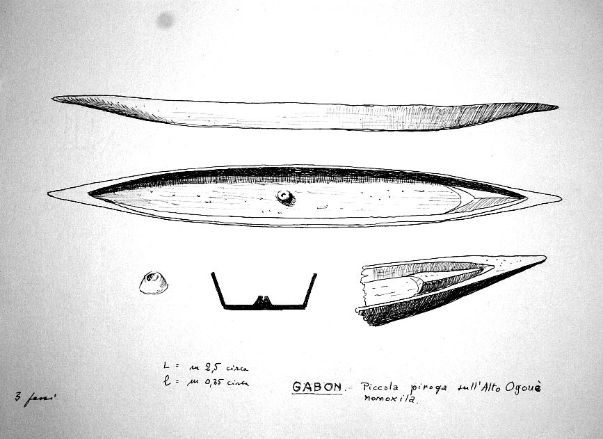 Gabon - piccola piroga monoxila sull'Alto Ogouè