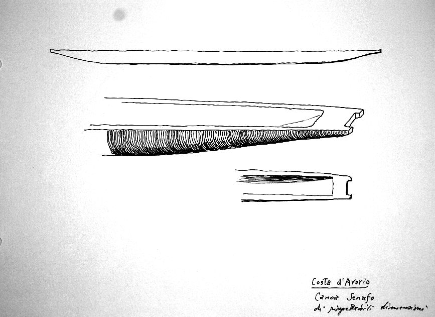 Costa d'Avorio - canoa Senufo di rispettabili dimensioni