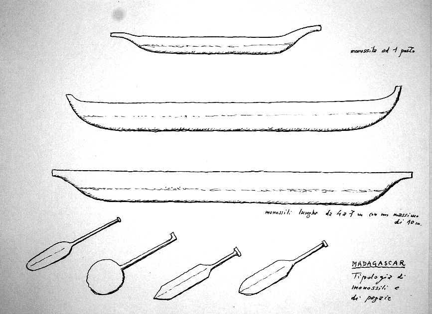 Madagascar - tipologia di monossili e pagaie