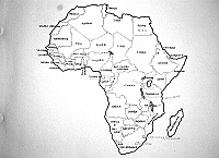  Vecchia carta geografica dell'Africa