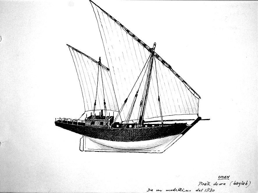 Oman - Pirate dohw (baglah) - da un modellino del 1830