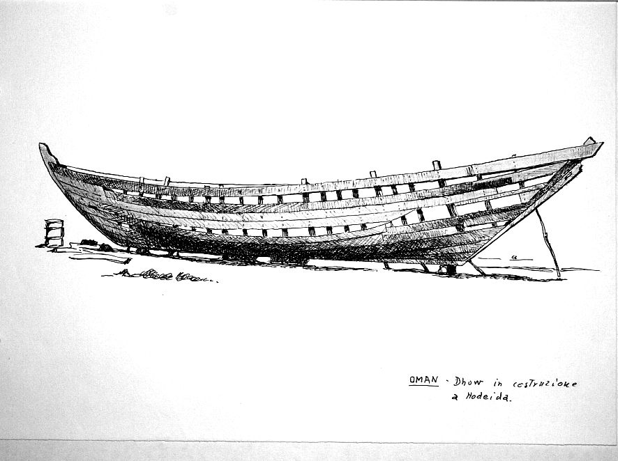 Oman - dhow in costruzione a Hodeida