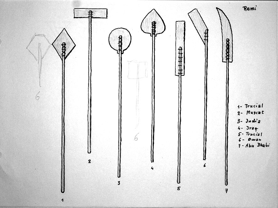 Remi : 1 - Trucial, 2 - Muscat, 3 - India, 4 - Iraq, 5 - Trucial, 6 - Oman, 7 - Abu Dhabi