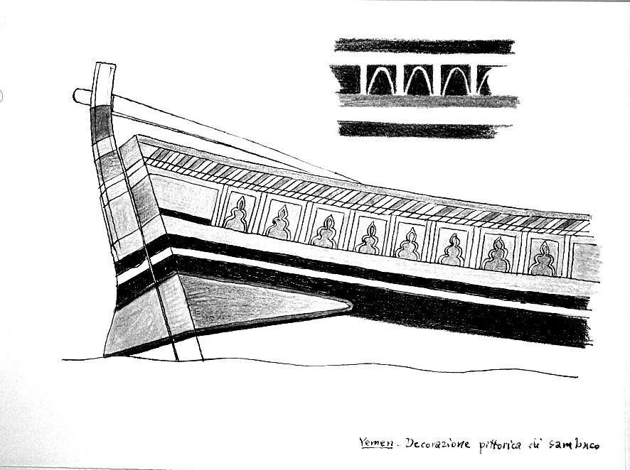 Yemen - decorazione pittorica di sambuco