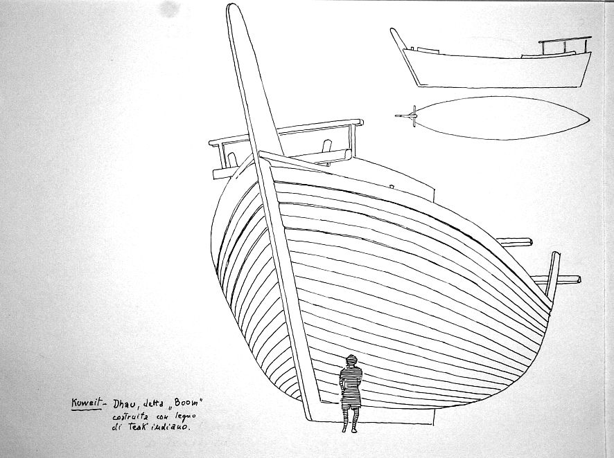 Kuwait - dhau, della 'boom' costruita con legno di teak indiano