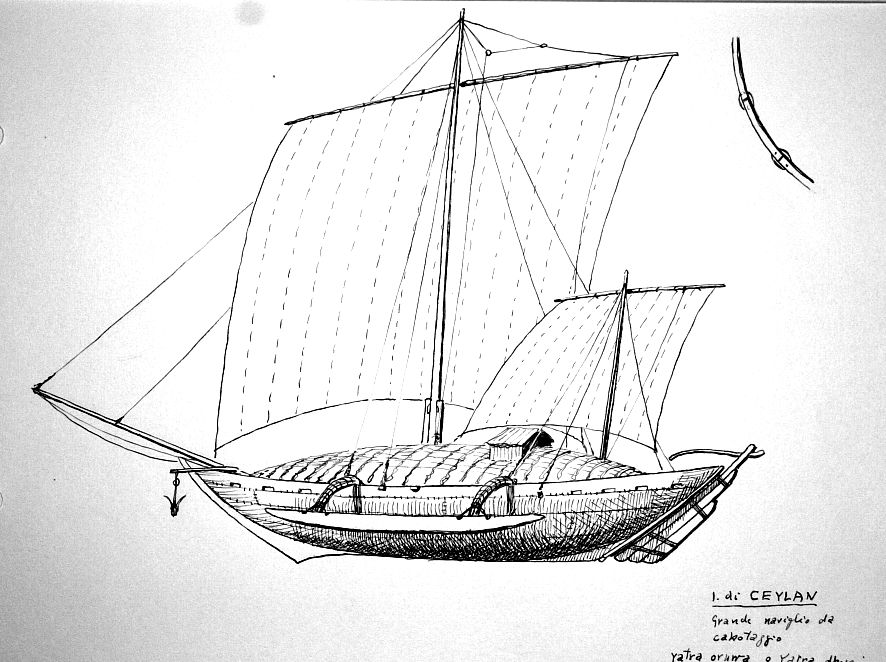 Ceylon - grande naviglio da cabotaggio yatra oruwa o yatra dhoni