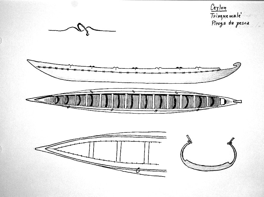 Ceylo - Trinquemalè - piroga da pesca
