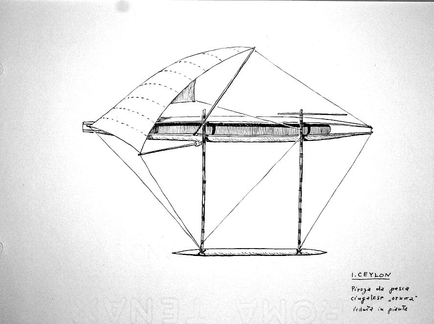 Ceylon - piroga da pesca cingalese 