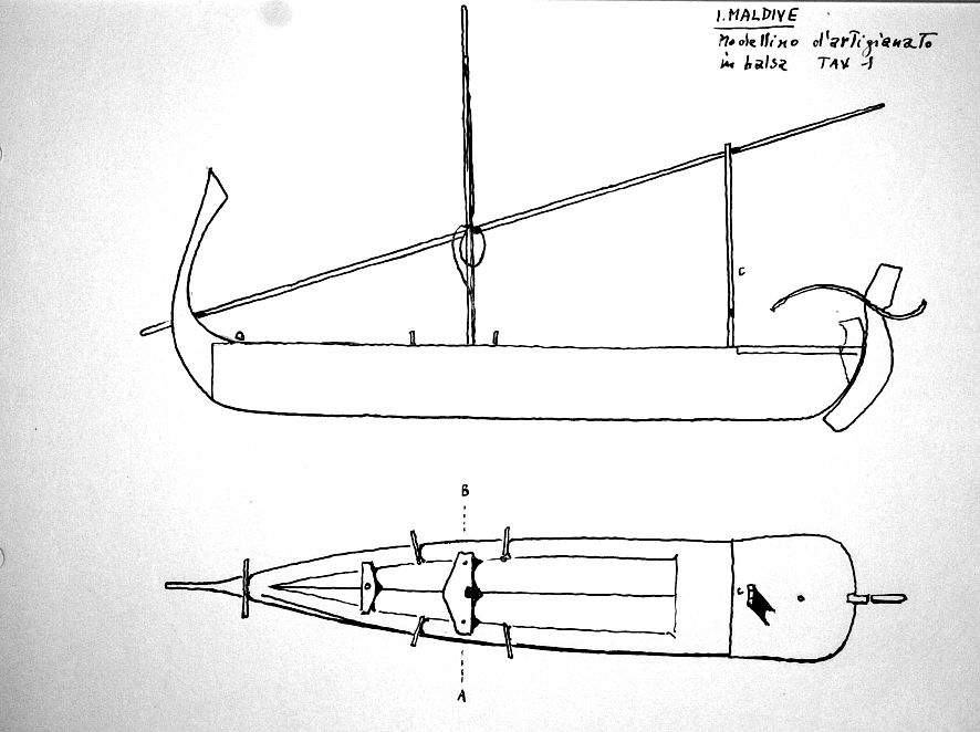 Isole Maldive - modellino d'artigianato in balsa