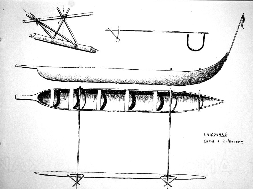 Isole Nicobare - canoa a bilanciere
