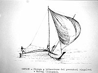  Ceylon - piroga a bilanciere dei pescatori cingalesi a Mutwal (Colombo)