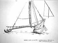  Ceylon - coste occidentali - imbarcazione a Caravas, con albero fissato sul bilanciere
