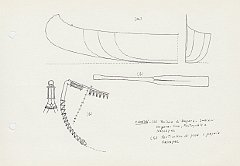 042 Canada - A Penisola di Ungara Indiani Ungara-Cree Montaquais e Nascapee - B particolare di prua e pagaia Nascapee 