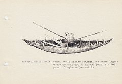 004 America Meridionale - canoa Indios Fuegini - struttura lignea e scorza d'albero 
