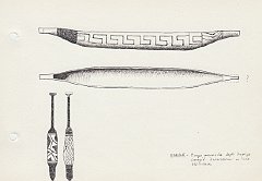 044 Brasile - piroga monoxila degli Indios Carajas - decorazioni in tinta blu-violetto 