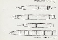 121 Alto Orinoco - tipologia di canoe monossili - Piaroa - Maquiritare - curiava - bongo - bonghito 