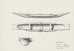 140 Colombia - piroga a doppio bilancere accostato allo scafo 