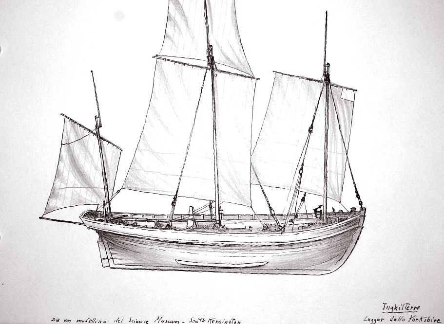 Inghilterra - Lugger dello Yorkshire - da modellino del Science Museum - South Kensington Londra